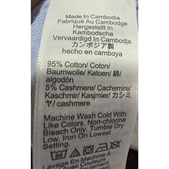 J. CREW Womens Polo Sweater Cashmere Cotton Preppy Old Money Periwinkle Blue XL - Picture 11 of 11